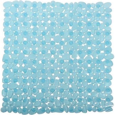 Tapis Fond de douche PVC GALETS 53x53cm Bleu Transparent MSV (1/5)