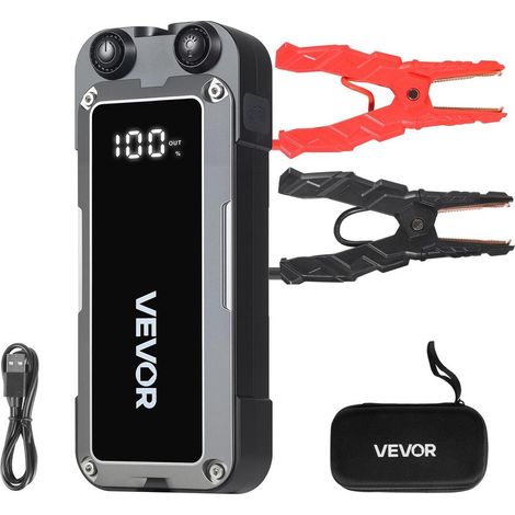 Booster Batterie Voiture 12V Démarreur Portable 4000A 24000mAh pour Moteur Essence 10L Diesel 8L Lampe 3 Modes (1/5)