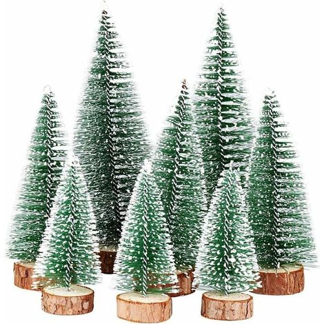 Andere Weihnachtsdekoration, 8 künstliche Weihnachtsbäume, Mini-Weihnachtsbäume, Miniatur-Tischdekoration für den Innenbereich, Mini-Grünbäume, Tisch-Baumschmuck für Weihnachtsfeiern (1/5)