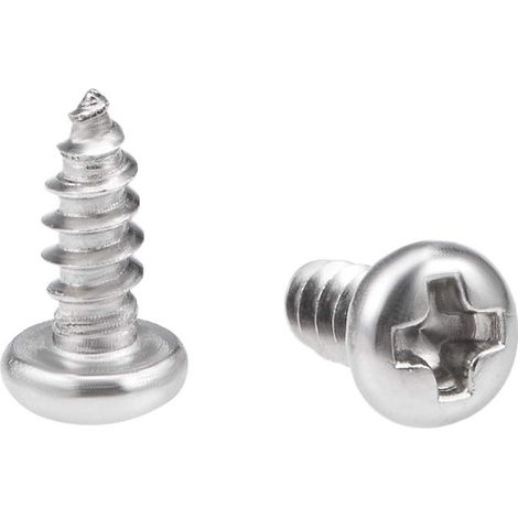 3x8mm Auto-taraudage Vis Cruciforme Tête Cylindrique Bombée Vis 316 INOX Acier Fixations Boulons 50Pcs (1/3)