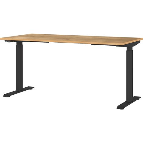Schreibtisch 160cm, elektrisch höhenverstellbar, Eiche, MEMPHIS-01 (1/5)