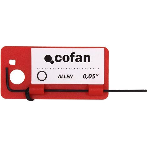 Llave Allen 0,05 pulgadas con punta esférica en acero Cr-V
