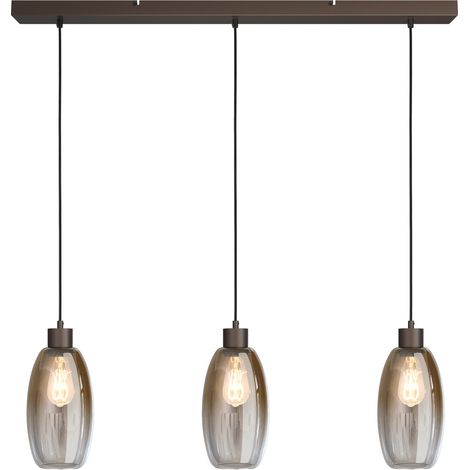 Lampe suspendue en verre Olive 3x Ø 15cm - cacao - 2431-15-100-3-02-15 (1/3)