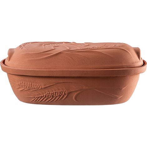 Pentola in argilla romana KADAX da 4,5 L, stampo in argilla con coperchio ovale (1/5)