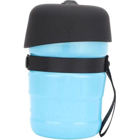Bottiglia d'acqua pieghevole per animali domestici - JINFGERNE - Distributore d'acqua portatile per cani (Blu) (1/5)