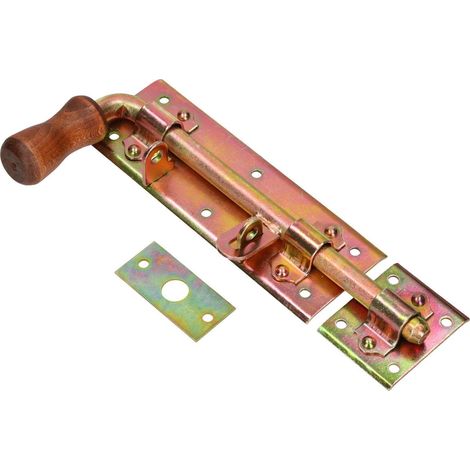 Verrou de Portail 280 mm Gauche Loquet de Porte à Boulon Coulissant Galvanisé Doré (1/5)