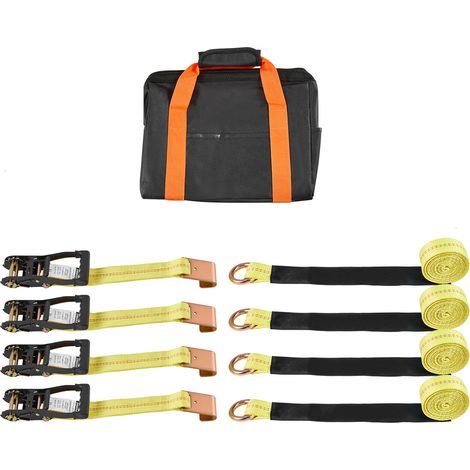 Mophorn Cinghie di Ancoraggio per Ruote 50,8 x 3048 mm con Gancio Piatto, Forza di Trazione 4540 kg e Capacità di Carico 1512 kg, Sistema di Bloccaggio per Pneumatici, SUV e Rimorchi, Colore Giallo (1/5)