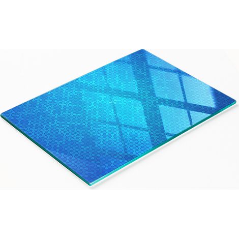 Planche décorative multifonctionnelle pour cuisine, en verre trempé, style abstrait, 80 x 52 cm (1/5)