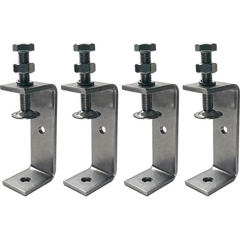 Clé de serrage en C 85mm en acier inoxydable, lot de 4 Pinces à vis en C Pinces à serrage petites Vis de serrage en métal Support de serrage pour table Pince de table 50-80mm Réglable (1/2)