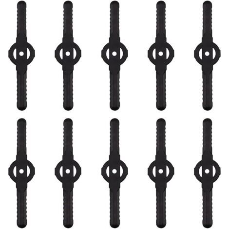 Lame plastique coupe bordure, 10 pcs Lames En Plastique Cutter Remplacer Pour ensemble doutils de coupe-herbe sans fil, remplacement de lames de coupe de tondeuse à gazon en plastique(noir) (1/5)