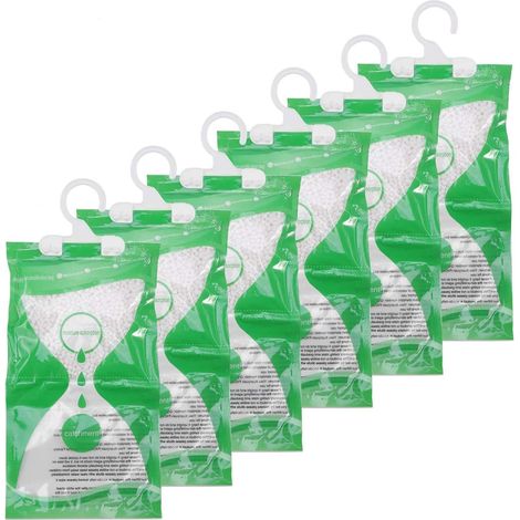 Lot de 6 Déshumidificateur, Crochet intégré, Sac absorbant, Pour armoire et cave (1/5)