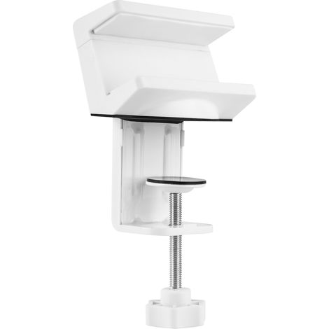MaxTrack NVZ1L Abrazadera de Mesa para regleta de enchufes - Soporte de Mesa, para regletas o concentradores USB de 40-60 mm de Ancho, Soporte de Escritorio, Almohadillas Protectoras de Silicona, (1/5)