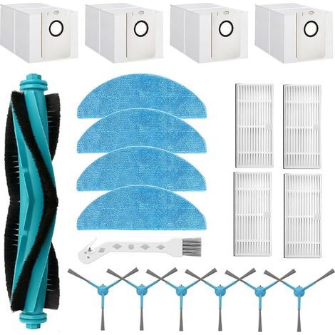 Accessoires pour Cecotec Conga 7490 Immortal/ 8290 Immortal Ultra Power Home Genesis X-Treme, 1 Brosses Principales, 6 Brosses Latérales, 4 Filtres, 4 Serpillières, 4 Sacs d'aspirateur (1/5)