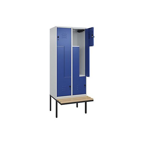 C+P Armadietto a Z Classic PLUS con panca 2 scomparti (1/3)