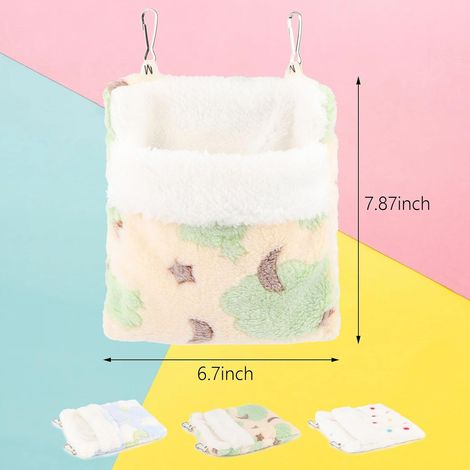 Sac de couchage pour planeur de sucre, hamac chaud pour hamsters, hamac pour petits animaux, convient aux hamsters, rats, hérissons, écureuils et autres petits animaux (vert) (1/5)