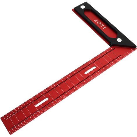 Équerre de menuiserie L 1207, règle de marquage et mesure, équerre à angle droit pour tracer, outil de mesure de précision (1/5)