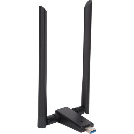 Adaptateur Wi-Fi double antenne 5 dBi 802.11ac 5 GHz 2,4 GHz USB 3.0 1200 Mbps, carte réseau USB à gain élevé pour ordinateur portable et de bureau