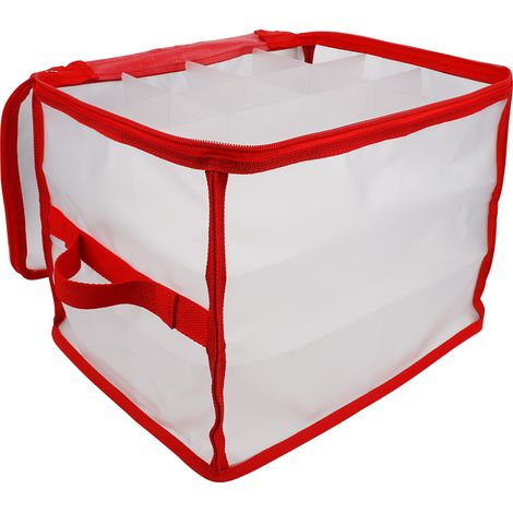 Sac de rangement transparent pour décorations de Noël, boîte pliable pratique pour guirlandes lumineuses et ornements. (1/5)