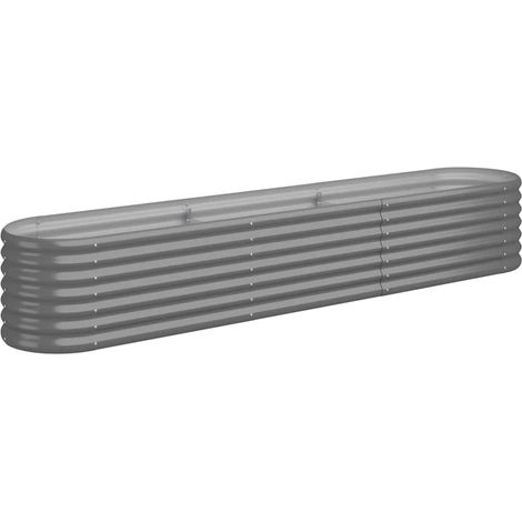 Fioriera da giardino Letto Giardino Acciaio Zincato 224x40x36 cm Grigio (1/4)