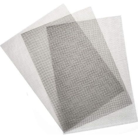 Grille Métallique 18 Mesh 3PCs 300 x 210 mm Filtre Maille Hotte Filtre en Métalliques 1 mm Mailles Filtre Maille en Métalliques Grillage Mailles Fines Anti-Souris Insectes et Serpents