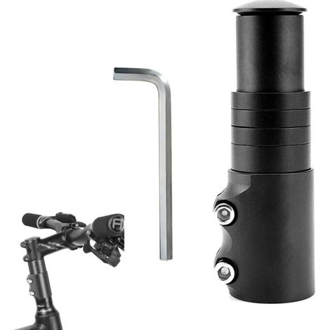 Rehausse Potence de Guidon, Rehausse Potence VTT, Extenseur Potences Vélo, Bicyclette Étendre Riser Adaptateur, Convient aux VTT et Vélos de Route, avec Clé Hexagonale, Noir (1/5)