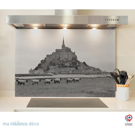 Fond de hotte : Mont Saint Michel - Verre trempé - 90 cm - 60 cm (1/5)