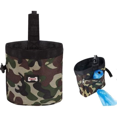 Sac de dressage pour animaux de compagnie, sac de collation pour chien d'extérieur, sac banane multifonctionnel pour promenade de chien, sac poubelle pour animaux de compagnie (1/3)