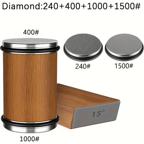 Affûteur manuel diamanté avec système d'affûtage magnétique - affûteur puissant pour outils de cuisine et d'extérieur, sans électricité 【Marron】-Diamant 400+1000+240+1500-【Marron】 (1/5)