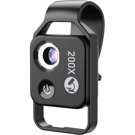 (Noir) Microscope portable 200x avec lumière LED, adapté aux enfants, dermatoscope portable, analyseur de cheveux pour le diagnostic de la peau (1/4)