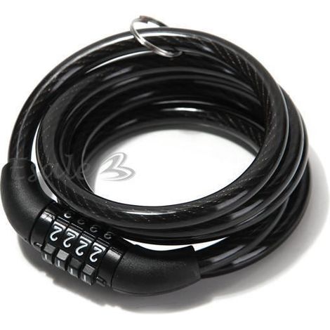 Câble Antivol Cadenas Serrure à Combinaison Spirale pour Vélo VTT Moto - Gris (1/4)