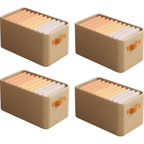 Set aus vier faltbaren Aufbewahrungsboxen für Jeans und Hosen, Schubladenorganizer für Kleidung und Kleiderschrank - Crezuo