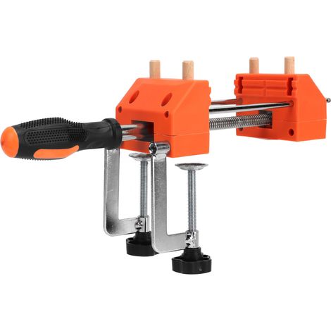 Étau d'établi compact, pince universelle à mâchoires plates, étau polyvalent orientable à angle libre, fixation pour plan de travail (1/5)
