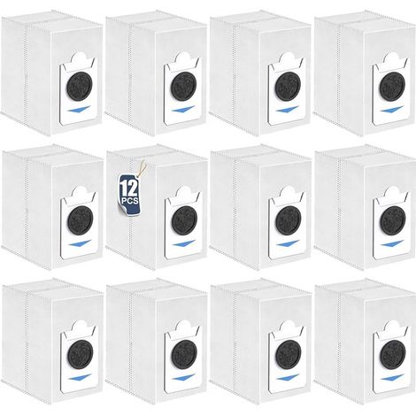 Lot de 12 Sacs d'aspirateur Compatible avec Deebot T30S combo/X2 combo,Sac de collecte de poussière de grande capacité de 2.9L(Non Applicable au T30)