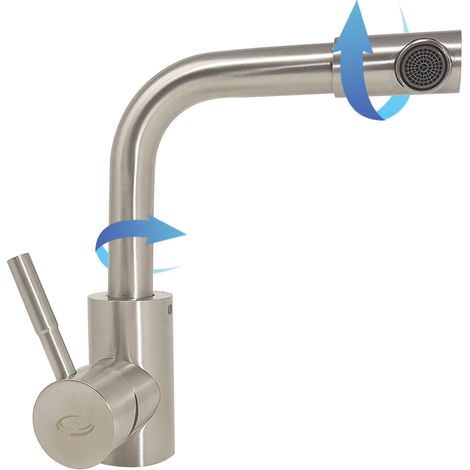 RUBINETTO MISCELATORE CUCINA LAVELLO MODERNO CANNA GIREVOLE LAVABO CASA S9005 (1/5)