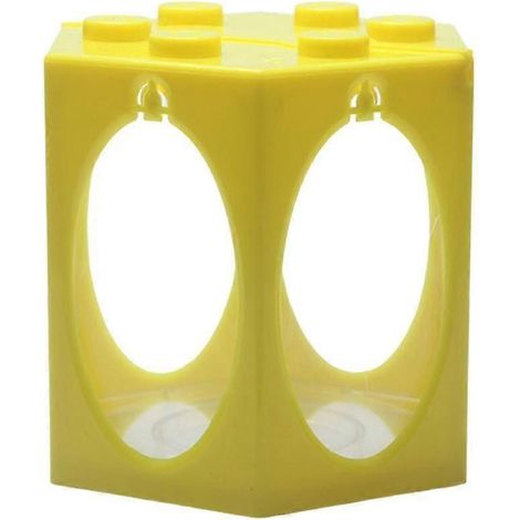 Fischglas-Set, stapelbares Aquarium-Dekor, DIY-Mikrolandschaft, Fischfutterbox, Tischdekoration-Round Yellow