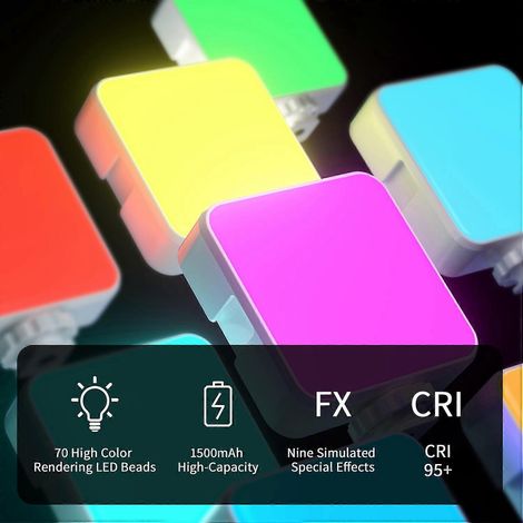 Desiontal iReal X1 Pocket RGB Videoleuchte, Videokonferenzleuchte, LED-Fülllicht, 3000K-4800K-6500K, 8- (1/4)