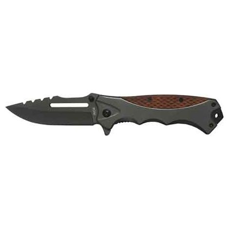 COLTELLO DA TASCA MANICO LEGNO7ALLUMINIO '26565' AUSONIA 21