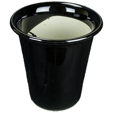 Vaso bonsai tondo alto smaltato nero 18 cm (1/4)