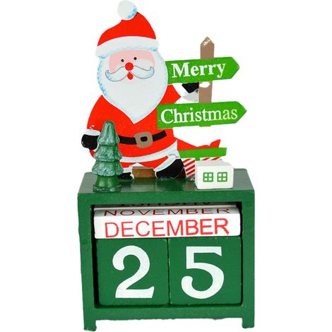 Calendrier De Lavent En Bois - Blocs Numériques Pour Compte À Rebours De Noël - Décoration De Bureau Ou Table À Manger - Lot De 1 (1/5)