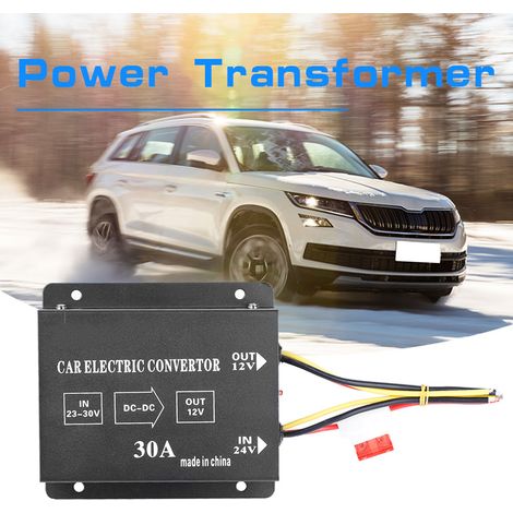 Convertisseur d'alimentation électrique 30A 360W DC 24V à 12V pour Camion de Voiture, transformateur avec Protections intégrées et Fonction mémoire (1/5)