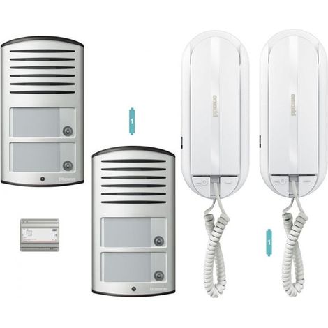 Bticino Kit audio bifamiliare doppio ingresso Sprint 2 fili 2 chiamate - 366821/2
