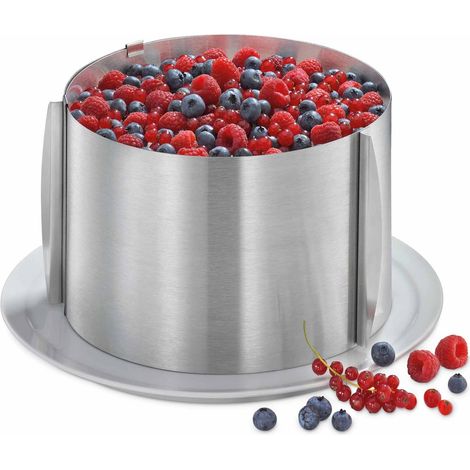 Hoher Kuchenprofi Backrahmen, verstellbarer Durchmesser, Höhe 15 cm, Edelstahl (1/2)