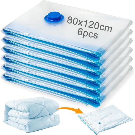 Sac Sous Vide Vetement Aspirateur Voyage 120 x 80 cm Sac de Rangement Compression Sous Vide Réutilisables pour Vêtements et Couettes Étanches à la Poussière Rangement peu Encombrant 6 Pièces (1/5)