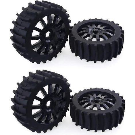 Lot de 4 pneus à palettes de 120 mm pour neige et sable, hexagone de 17 mm, pour voiture RC 1/8 Arrma Redcat Team Baja, noir (1/5)