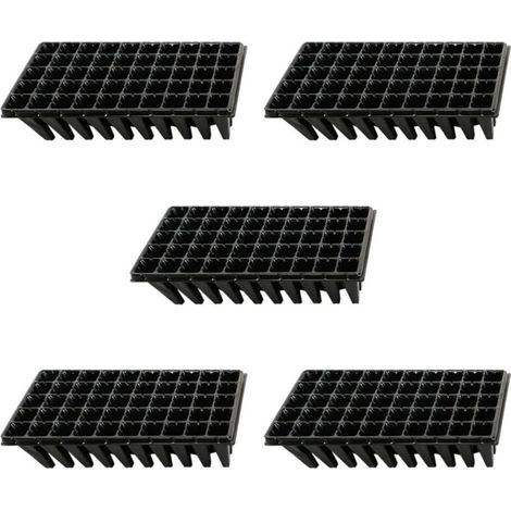 5 Pcs Plateaux de Semences 50 Cellules Semis Plateau de Démarrage Jardinage Germination Plateau Plante Kit de Démarrage pour La Propagation des Semis Noir