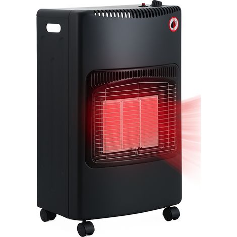 Stufa a Gas GPL 4,2 kW con 3 Livelli Pannelli Infrarossi Accensione Piezoelettrica CE Sicurezza ODS e Anti-Ribaltamento Ruote per Trasporto Adatta Interni fino 60m³ Bombole 15 kg
