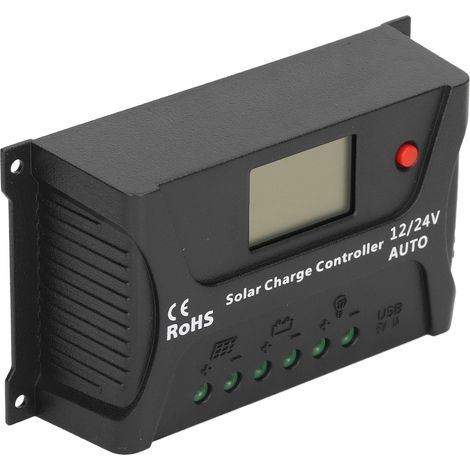 Contrôleur de charge/décharge solaire économique PWM série HP 20 A 12 V/24 V avec affichage LED et port USB (1/5)
