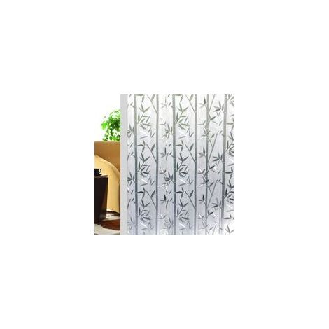 Film Occultant Fenêtre, Film Fenetre Anti Regard, Film pour Vitre Motif Bambou, Brise Vue Anti UV, Film Electrostatique vitre No Adhesif, Film Fenetre Décoratif pour Bureau Maison 45x200CM (1/5)