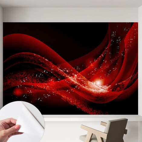 Tapete Selbstklebend - abwaschbar - trendige Wanddeko - elegant Fototapete Roter Strudel 152x104 cm (1/5)