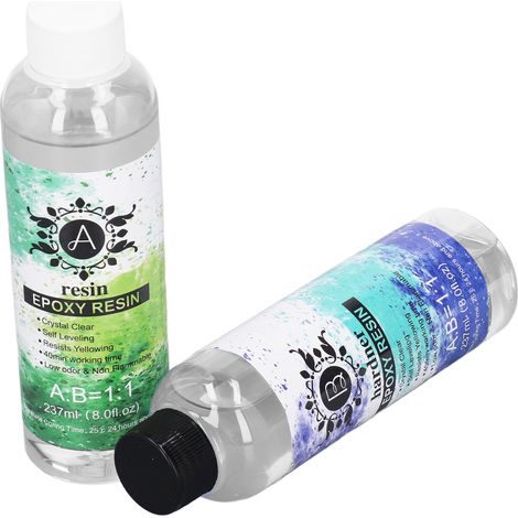 Kit Résine Époxy Cristal Transparent AB Colle, Moulage & Revêtement, Mélange Facile, Table Rivière, DIY Moules (1/5)